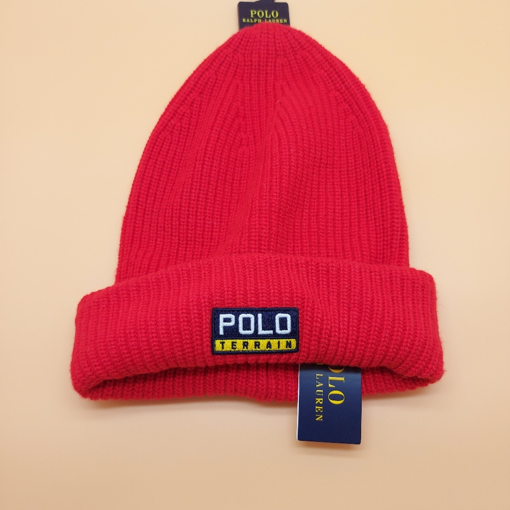 Polo Ralph Lauren Red Terrain Knit Cuffed Beanie